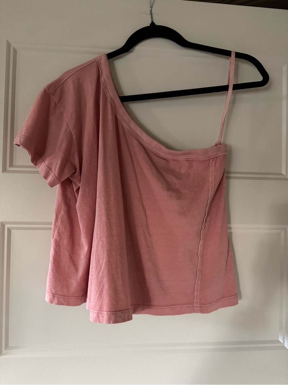 free people one shoulder tee - pink - size s